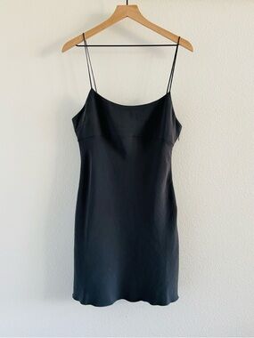 Aritzia Wilfred Grey Slip Dress Minimal 90s Spaghetti Strap Mini